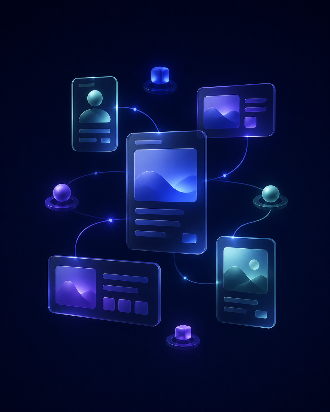 Abstract illustration of a curated portfolio or community